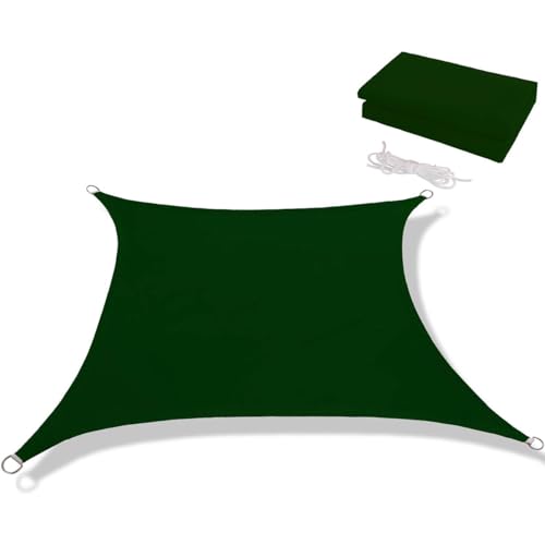 HOMEFC Sonnenschutzsegel Baldachin, rechteckiger Stoffschirm ft, atmungsaktiver Blockbaldachin für den Außenbereich,Dark Green,13 * 19.7ft von HOMEFC