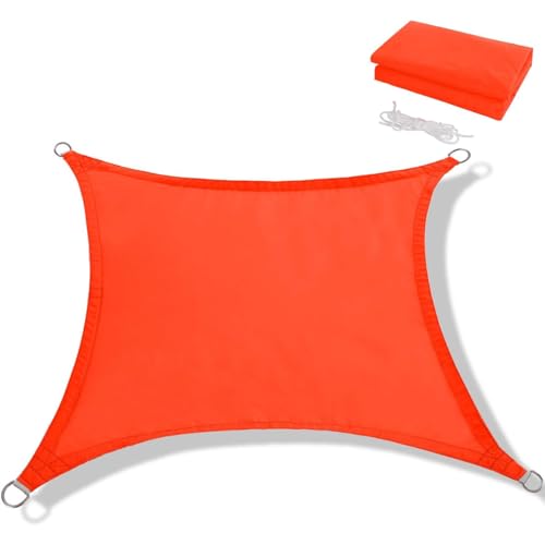 HOMEFC Sonnenschutzsegel Baldachin, rechteckiger Stoffschirm ft, atmungsaktiver Blockbaldachin für den Außenbereich,Orange,10 * 10 * 14ft von HOMEFC