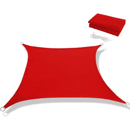 HOMEFC Sonnenschutzsegel Baldachin, rechteckiger Stoffschirm ft, atmungsaktiver Blockbaldachin für den Außenbereich,Rot,13 * 13 * 19ft von HOMEFC