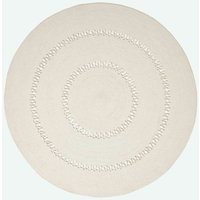 Homescapes - Geflochtener runder Teppich mit Häkel-Muster, natur, 120 cm - Natur von HOMESCAPES