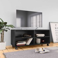 TV-Schrank mit Rollen Schwarz 90x35x35 cm Spanplatte YQvidaXL800181DE von HOMMOO