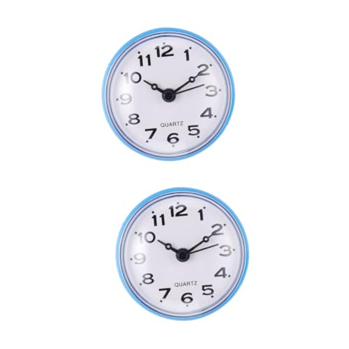 HOMSFOU 2 STK Sauger Uhr Büro Hände Wanduhr Bad Wanduhr Badezimmer Wecker Uhr Mit Runden Römischen Ziffern Duschuhr Wanduhr Für Wohnzimmerdekor Waschraumuhr Saugen PVC Wandbehang Anzahl von HOMSFOU