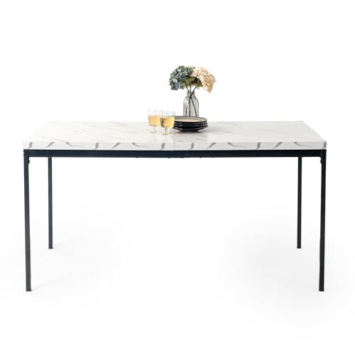 HOMYLIN Esstisch, 150 cm, Marmor-Weiß, Tisch-Effekt, Küchentisch, rechteckiger Schreibtisch für Konferenzraum, Küche, Restaurant, Apartment, Weiß HOMYLIN Esstisch, 150 cm, Marmor-Weiß, Tisch-Effekt, Küchentisch, rechteckiger Schreibtisch für Konferenzraum, Küche, Restaurant, Apartment, Weiß von HOMYLIN