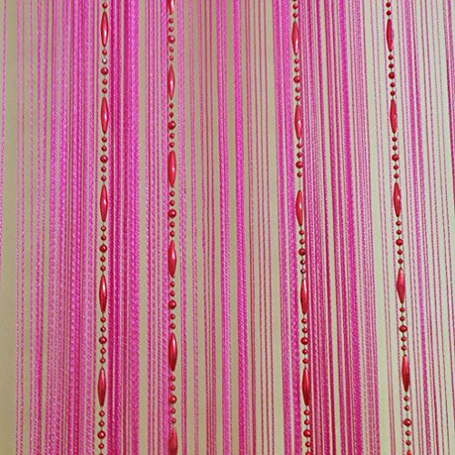 HONG 1 Stück 300cm x300cm Glitzer Perlen Quaste String Vorhang Tür Fenster Home Decor Teiler 13 Frabe,Rosa von HONG