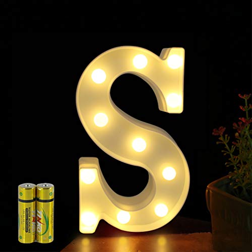 HONPHIER® Buchstaben Lichter Alphabet Lampe LED Brief Beleuchtung Buchstabe Licht Beleuchtete Buchstaben Nachtlichter Dekoration für Geburtstag Party Hochzeit Kinderzimmer (S) von HONPHIER