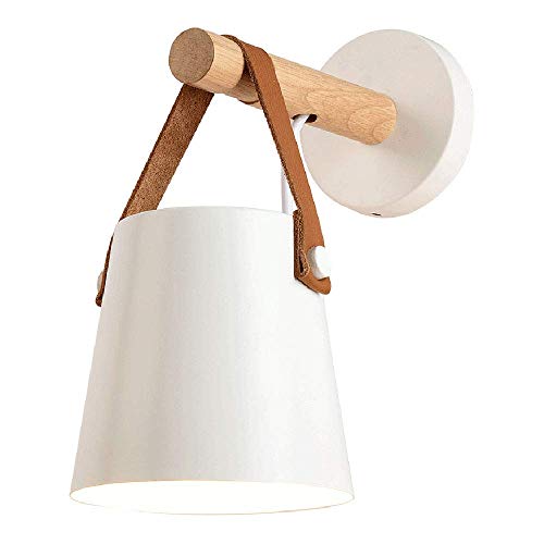 Retro Holz Wandleuchte Nordic-Stil Weiß Metall Wandlampe Innen Nachttischlampe Industrie E27 Wand-beleuchtung für Flur Loft Landhaus Schlafzimmer Wohnzimmer Esstisch Retro Holz Wandleuchte Nordic-Stil Weiß Metall Wandlampe Innen Nachttischlampe Industrie E27 Wand-beleuchtung für Flur Loft Landhaus Schlafzimmer Wohnzimmer Esstisch von HONY-LIGHT