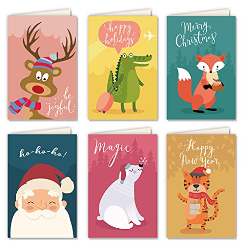 6 Sets Weihnachtsgrußkarte Mit Umschlägen Feiertagseinladungskarte Nachricht Leere Karte Party Für Hochzeit Festival Dekoration Weihnachtsgrußkarte von HOOLRZI