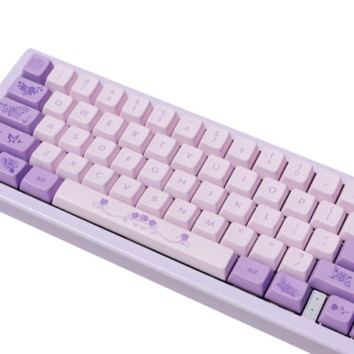 HOOLRZI Dicke Pbt Tastenkappen 136 Tasten Blumen Thema MDA Profil Tastenkappen Set Für Mechanische Tastaturkappen Natur Rosenblüten Dicke Pbt Tastenkappen 136 Tasten Blumen Thema MDA Profil von HOOLRZI