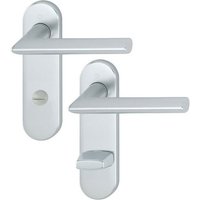 HOPPE Stockholm Kurzschild-Objektgarnitur x1140/353KH-78 mm-WC-F1 Aluminium Natur-Bad/WC von HOPPE