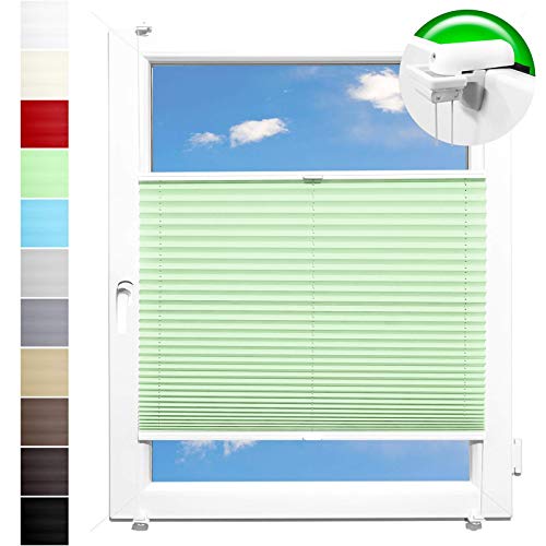 Pliseerollo Plissee Ohne Bohren plissiert Fensterrollo Klemmfix Faltrollo Jalousie Sonnenschutz Lichtdurchlassig 50x100 cm von HORIVERT