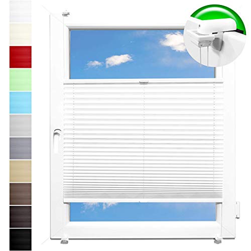 Pliseerollo Plissee Ohne Bohren plissiert Fensterrollo Klemmfix Faltrollo Jalousie Sonnenschutz Lichtdurchlassig 95x220 cm von HORIVERT