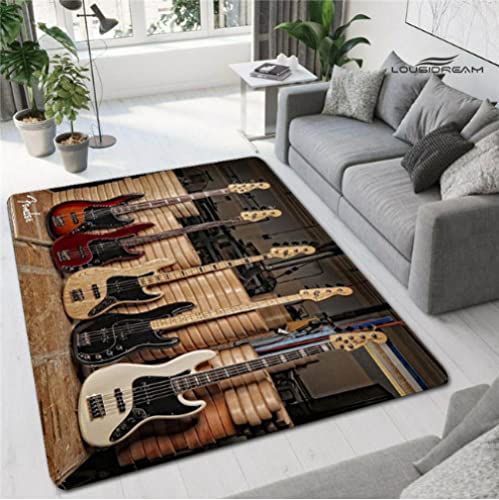 HOWENG Musik Noten Teppiche, Rock Gitarre Teppiche, Geschenk für Jubiläum Doormat Bodenmatte 160x230cm von HOWENG