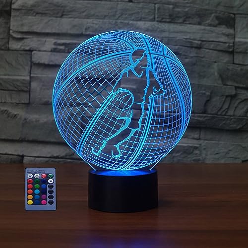 3D Basketball Illusions LED Lampen 7/16 Farbwechsel Fernbedienung Berühren Tabelle Schreibtisch-Nacht licht mit USB-Kabel für Kinder Schlafzimmer Geburtstagsgeschenke Geschenk von HPBN8 Ltd