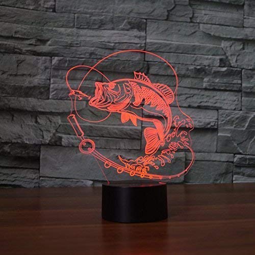 3D Fisch Illusions LED Lampen Tolle 7 Farbwechsel Acryl berühren Tabelle Schreibtisch-Nacht licht mit USB-Kabel für Kinder Schlafzimmer Geburtstagsgeschenke Geschenk. von HPBN8 Ltd