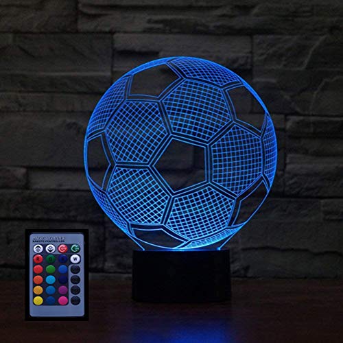 3D Fußball Optical Illusions LED Lampen Fernbedienung 7/16 Farbwechsel Berühren Tabelle Schreibtisch-Nacht Licht Mit USB-Kabel für Kinder Schlafzimmer Geburtstagsgeschenke Geschenk von HPBN8 Ltd