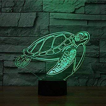 3D Schildkröten Illusions LED Lampen Tolle 7 Farbwechsel Acryl Berühren Tabelle Schreibtisch-Nacht licht mit USB-Kabel für Kinder Schlafzimmer Geburtstagsgeschenke Geschenk. von HPBN8 Ltd