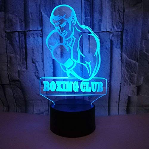 Kreative 3D Boxer Lampe Nacht Licht USB Power 7 Farben Amazing Optical Illusion 3D LED Lampe Formen Kinder Schlafzimmer Geburtstag Weihnachten Geschenke von HPBN8 Ltd