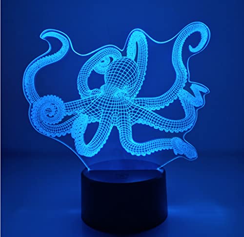 Optical Illusions 3D Krake LED Lampen Tolle 7 Farbwechsel Berühren Tabelle Schreibtisch-Nacht Licht Mit USB-Kabel für Kinder Schlafzimmer Geburtstagsgeschenke Geschenk von HPBN8 Ltd