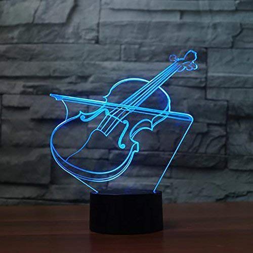 3D Geige Optical Illusions LED Lampen Tolle 7 Farbwechsel Berühren Tabelle Schreibtisch-Nacht Licht Mit USB-Kabel für Kinder Schlafzimmer Geburtstagsgeschenke Geschenk von HPBN8 Ltd