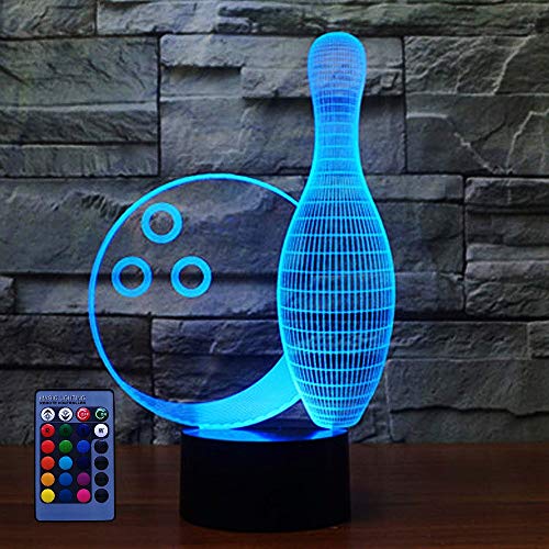 3D Bowling Flasche Illusions LED Lampen Fernbedienung 7/16 Farbwechsel Acryl berühren Tabelle Schreibtisch-Nacht licht mit USB-Kabel für Kinder Schlafzimmer Geburtstagsgeschenke Geschenk von HPBN8 Ltd