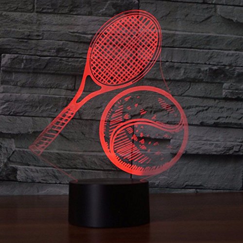 Kreative 3D Tennis Nacht Licht Lampe USB Power 7 Farben Amazing Optical Illusion 3D LED Lampe Formen Kinder Schlafzimmer Geburtstag Weihnachten Geschenke von HPBN8 Ltd