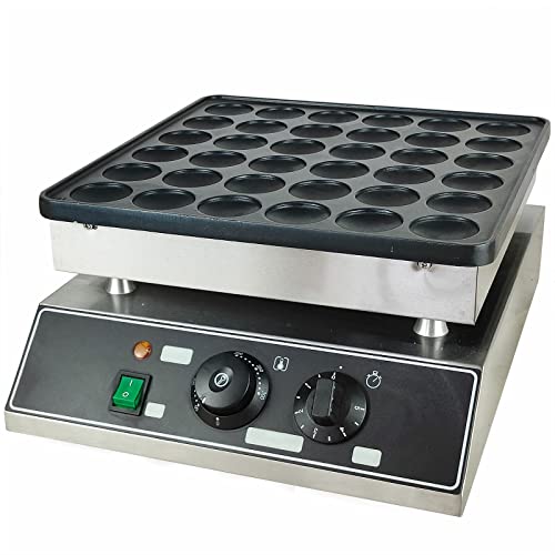 36 Löcher Pfannkuchen Maker Waffeleisen Elektrischer Pfannkuchenhersteller, Edelstahl für köstliche Frühstücksvielfalt und einfache Reinigung von HPDTZ