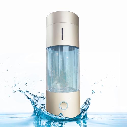 HQQMNY Wasserstoff-Wasserflasche, Wasserstoffgehalt ≥4000 ppb, tragbarer Wasserstoff-Wassergenerator mit PEM- und SPE-Technologie, 230 ml tragbarer Wasserstoff-Wassergenerator (Champagner Gold) von HQQMNY