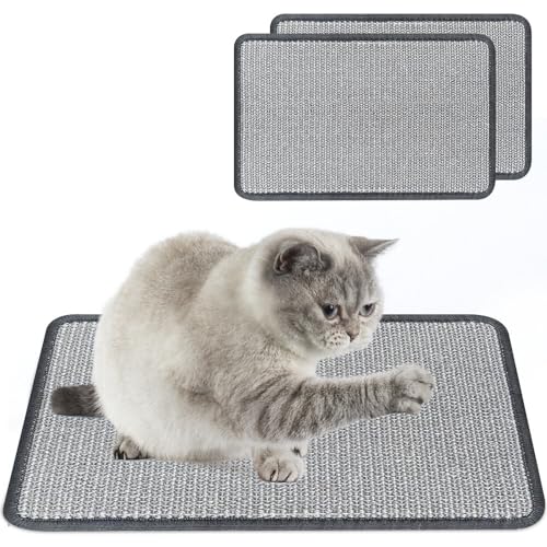 HRKVSK Kratzmatte Katze, 2 Stück Sisal Katzenkratzmatte, Katzen Kratzteppich, Natürlich Sisal Kratzteppich Katze, Sisal Kratzmatte Kratz, Katze Kratzschutz, für Sofa Möbel Tür Kratzschutz (50 × 25 cm) von HRKVSK