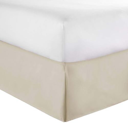 HRTS Volant-Bettlaken für Doppelbett, plissiert, Volant-Bettlaken, Mikrofaser, weich, gebürstet, pflegeleicht, bügelfrei, 09,150 x 190 + 35 cm von HRTS