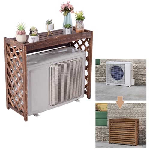 HRXQ Blumenständer Holz Jalousie 4 Größen Verkleidung Klimaanlage Außengerät Zaun Bildschirm Zu Verstecken Air Conditioner (Size : Medium) von HRXQ