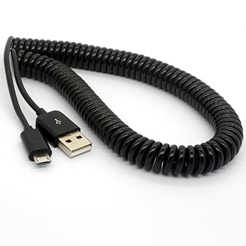 HTGuoji 3M/9Ft Coiled USB zum Mikro-USB-Kabel-Frühlings-Spirale USB 2.0 Mann zu den Mikro-B-männlichen Verbindungsstück-Daten synchronisieren und laden Daten-Verlängerungs-Schnur von HTGuoji