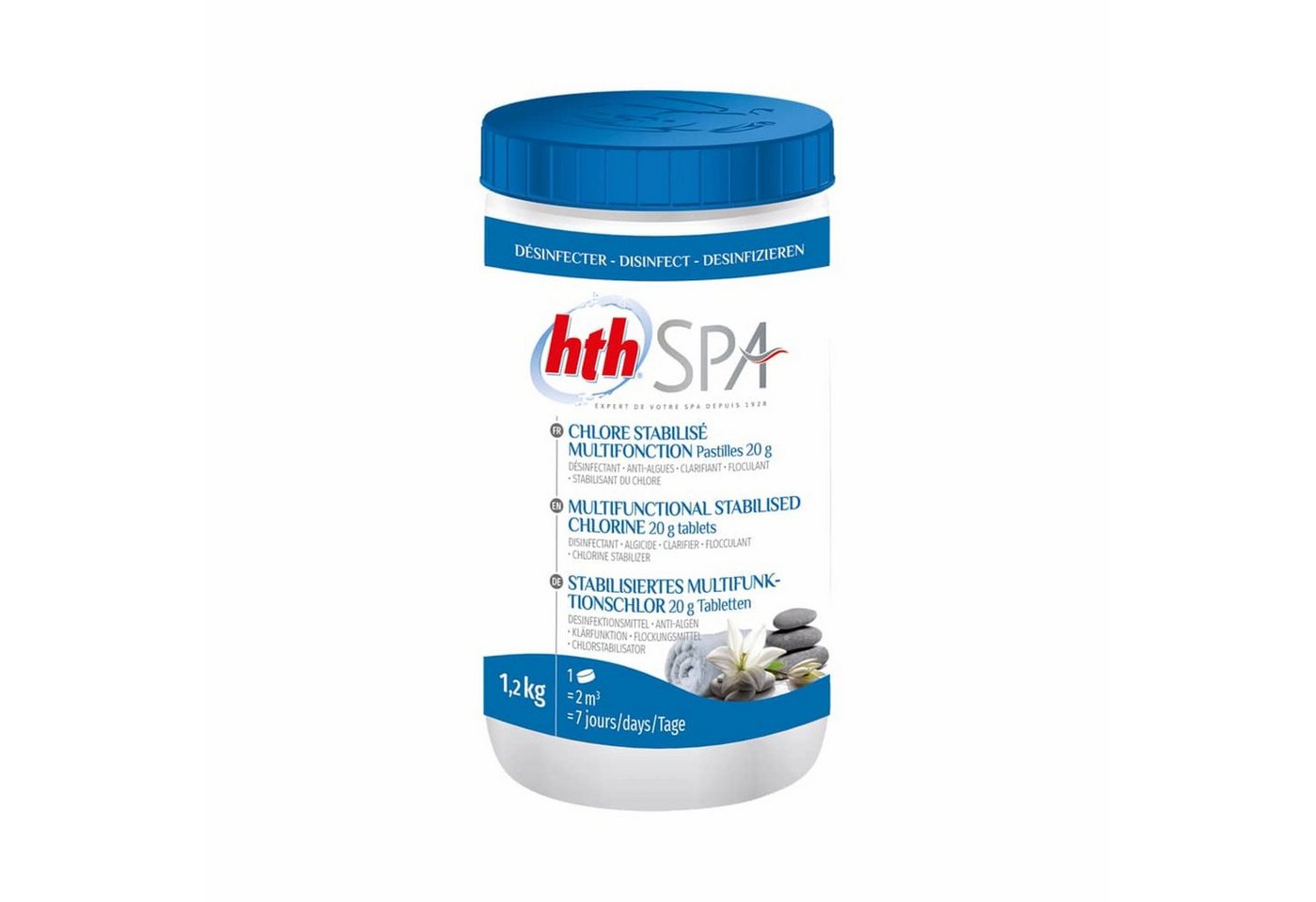 HTH Poolpflege hth Spa Stabilisiertes Multifunktionschlor Tabletten 1,2 Kg Chlor von HTH