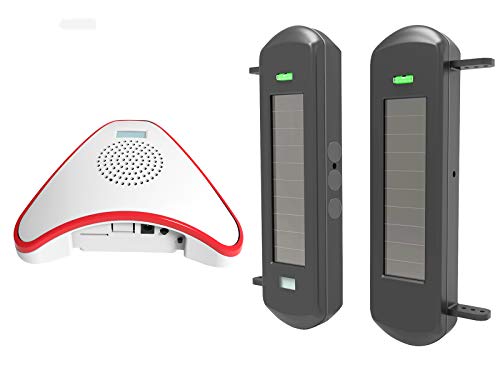 Solar-Alarmsystem für Auffahrt, kabellos,800 m lange Übertragungsreichweite, 100 m breite Sensor-Reichweite,keine Notwendigkeit, Batterie zu ersetzen, wetterfest, Perimeter-Alarmsystem von HTZSAFE