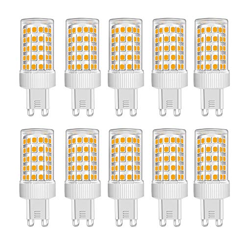 G9 LED Lampe 10W, 1000LM, Warmweiß 3000K, Ersatz 50W-100W G9 Halogenlampe, G9 Sockel, Kein Flackern, Nicht Dimmbar, G9 Glühbirnen für Kronleuchter, Deckenleuchten, Wandleuchten, AC 220-240V, 10er Pack von HUAMu