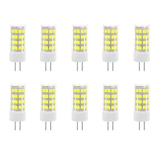 HUAMu G4 Led Lampen, G4 5W LED Leuchtmittel, G4 Led Glühbirne 500 Lumen, Kaltweiß 6000 K, 360 Grad Abstrahlwinkel, Entspricht 50 Watt Halogenlampen, AC/DC 12V, Nicht Dimmbar Kein Flimmern, 10er-Pack von HUAMu