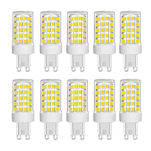 HUAMu G9 LED-Leuchtmittel, 10 W, entspricht 80 W Halogenlampe, 800 lm, kaltweiß 6000 K, 360° Abstrahlwinkel, AC 220–240 V, nicht dimmbar, energiesparend, 10 Stück von HUAMu