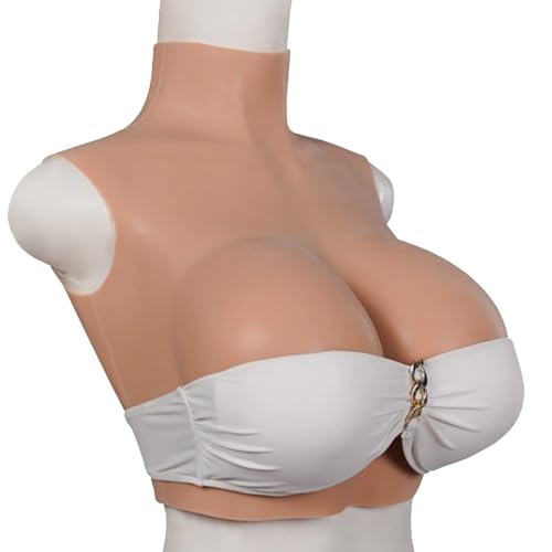 HUANQIN Realistisch Künstliche Brüste Gefälschte Silikon Brüste Baumwolle Gefüllt K Cup, Brustprothese Künstliche Brust Brustprothese, Silikon Brüste Brustformen, Crossdresser Brüste, Elfenbein von HUANQIN