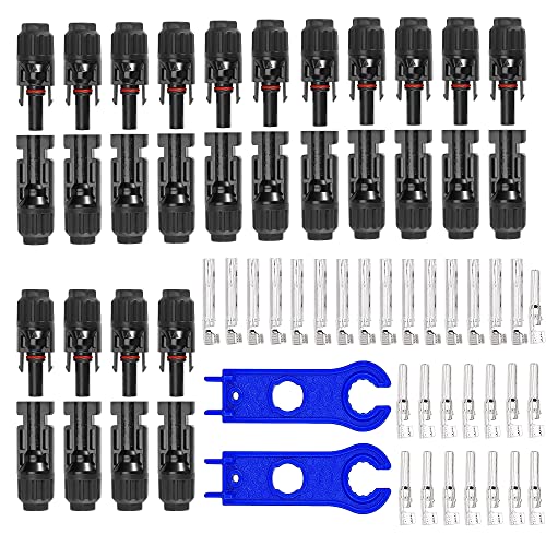 HUAZIZ 15 Paar Photovoltaik Steckverbinder, Solarpanel Kabelstecker,Solarpanel Stecker, Solar Panel Kabel Anschlüsse Stecker + 1 Paar Solar-Schraubenschlüssel für die Montage von Steckverbindern Kit von HUAZIZ