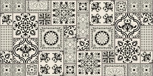 HUBDECO - Teppich - Küchenteppich - Badezimmerteppich - Badteppich - Küchenläufer - Teppich Läufer - Teppich Küche - PCV, Vinyl - rutschfest - Türkische Ornamente - 60x120cm von HUBDECO