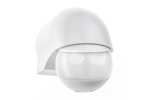 HUBER MOTION 3 Infrarot Bewegungsmelder 180° Innen/Außen Bewegungssensor IP44 I 230V Bewegungsmelder LED geeignet, horizontal/vertikal verstellbar, weiß von HUBER