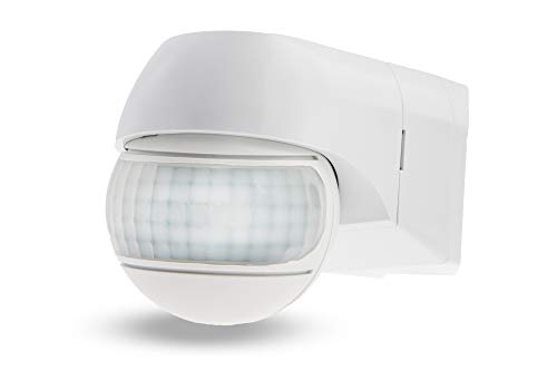 HUBER Motion 3 Eck Infrarot Bewegungsmelder 220° hochsensibel durch 2 Bewegungssensoren IP44 I 230V Bewegungsmelder LED geeignet, horizontal/vertikal verstellbar, Wand-/Eckmontage von HUBER