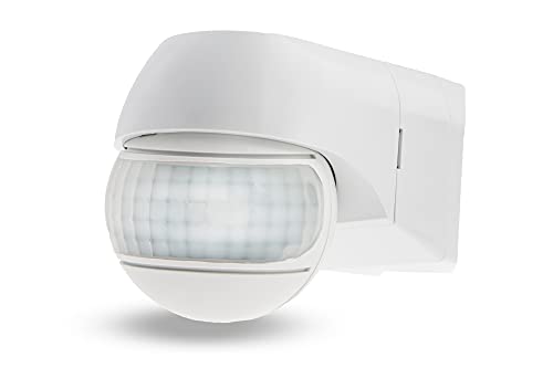 HUBER Motion 3LV Eck Infrarot Bewegungsmelder 220° IP44 I 12-24V AC DC, Potential freier Kontakt, Bewegungsmelder LED geeignet, horizontal/vertikal verstellbar, weiß von HUBER