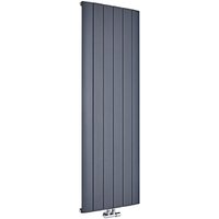 Design Heizkörper Vertikal Einlagig Mittelanschluss - Aluminium Anthrazit 1600mm x 565mm 2042W - Aurora - Hudson Reed von HUDSON REED