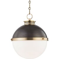 Latham 1 Light Large Pendelleuchte Schwarz, Gold, Glas von HUDSON VALLEY LIGHTING