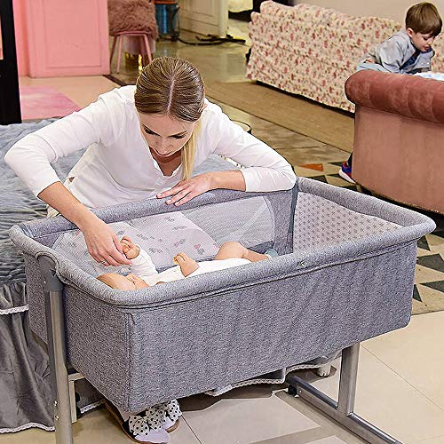 HUOLE 2 in 1 Stubenwagen klappbar, Reisebett mit Schaukelfunktion, Beistellbett bis 12kg belastbar, Babywiege inkl. Transporttasche und Matratze, geeignet für Baby von Geburt von HUOLE