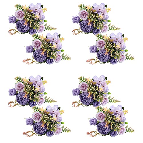 HUPYOMLER , Hortensien aus Seide, Blumenstrauß, Blumenarrangements, Tischaufsätze (lila), 8 Stück von HUPYOMLER