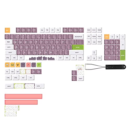 HUPYOMLER 135-Tasten-PBT-Tastenkappe, XDA-Kugelkappe, 7U, Leertaste, geteilte Leertaste, fünfseitige Sublimationstaste für mechanische Tastatur von HUPYOMLER