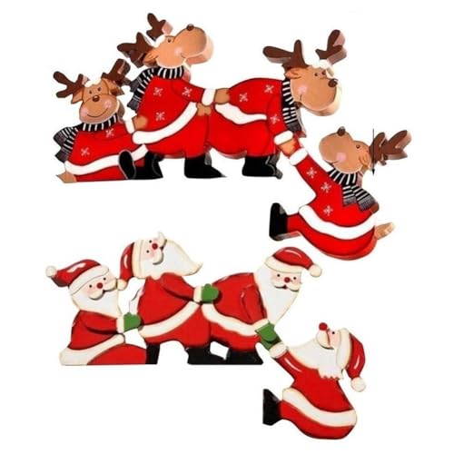 HUPYOMLER 2 x Weihnachtsdekoration, Holzdekoration, Weihnachtsmann, Weihnachten, Holzbasteln, Weihnachten von HUPYOMLER