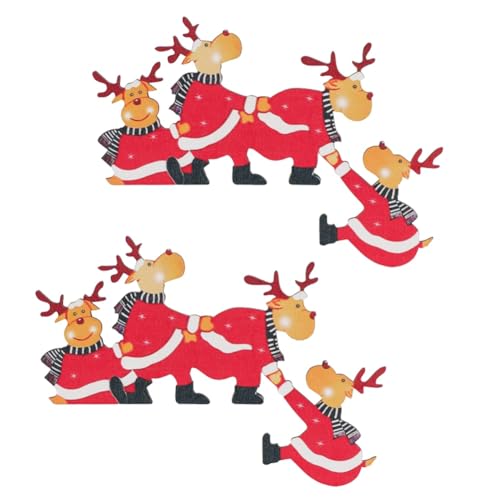 HUPYOMLER 2 x Weihnachtstürrahmen-Dekorationen aus Holz für Weihnachten, Türen, Fenster, Wände, Party, B, langlebig, einfach zu installieren, einfach zu bedienen von HUPYOMLER
