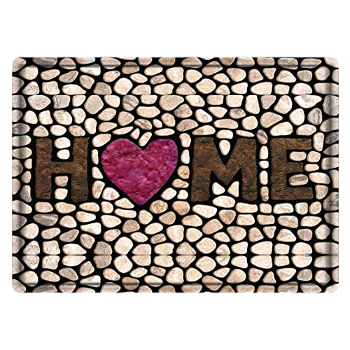 HUPYOMLER Fußmatte mit 3D-Motiv aus Kopfsteinpflaster, für Badezimmer, Wohnzimmer, Balkon, rutschfest, für Küche, Flur, 50 x 80 cm, 1 Stück von HUPYOMLER